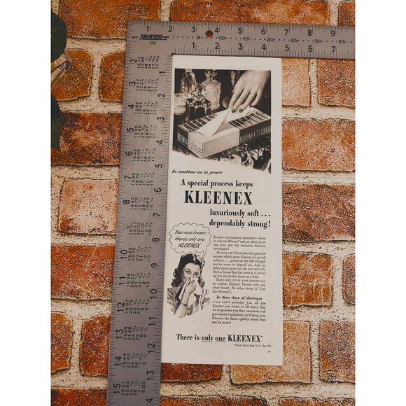 1944 Kleenex Woman‎ with tissue to face - Your nose Knows - Vtg Print Ad - Picture 5 of 6